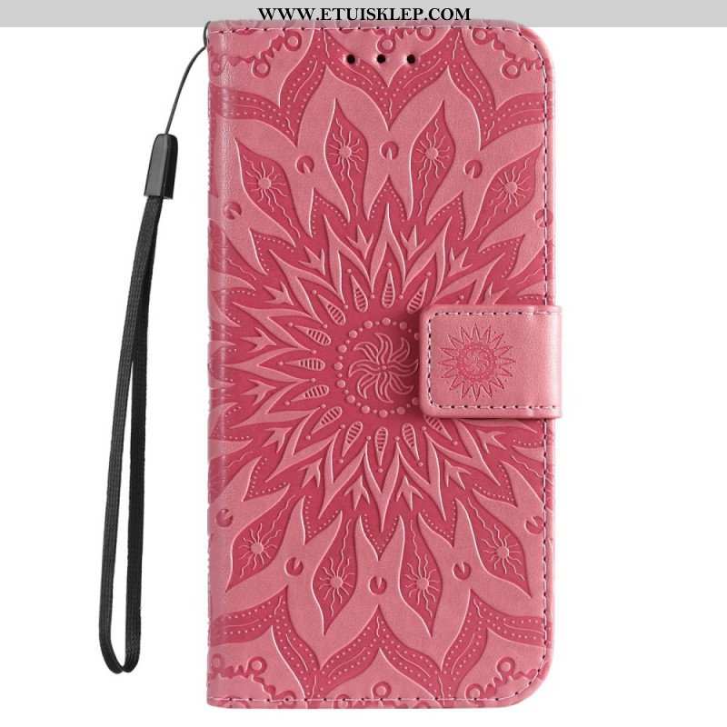 Etui Folio do iPhone 14 Pro Max Mandala Sun Ze Smyczą